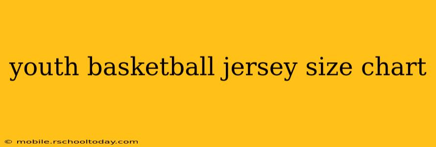 youth basketball jersey size chart